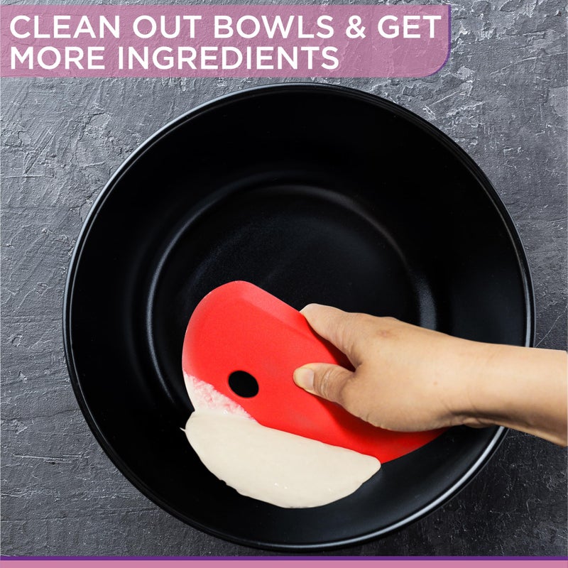 Zoie + Chloe Multipurpose Silicone Bowl Scraper - Dough Scraper for Cleaning Mixing Bowls, Baking Pan - Silicone Scraper Spatula For Painting, Smoothing, Frosting, Cake Decorating - Yellow, 7x3.75" - Image 4
